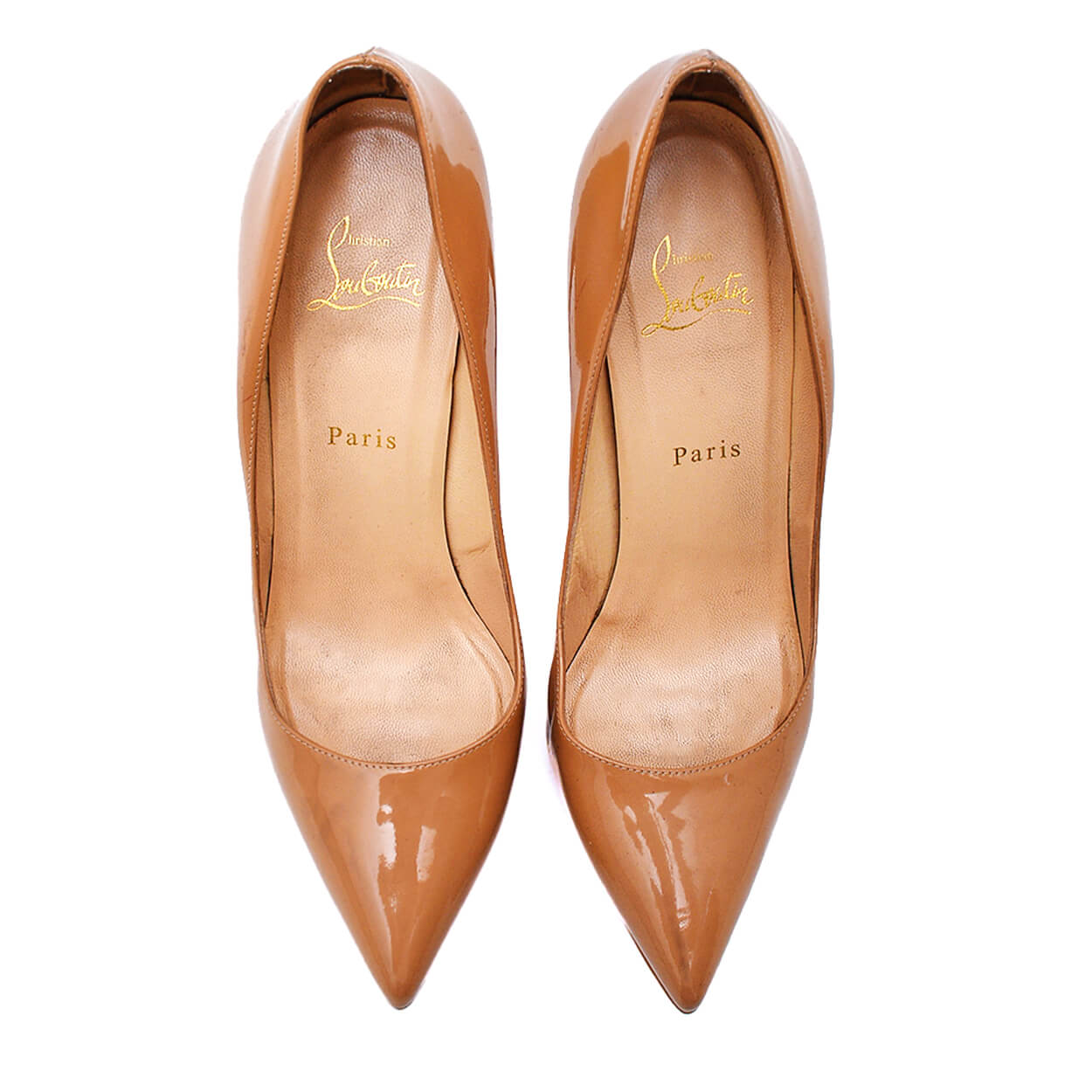 Christian Louboutin - Nude Patent Leather Pigalle Plato Stiletto Pumps 40